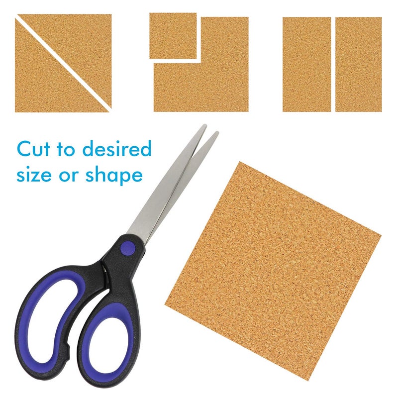 Millennial Essentials 25 Pack Self-Adhesive Cork Squares 4 x 4 Inches Cork Tiles Backing Sheets for Coasters and DIY Crafts - Image 5